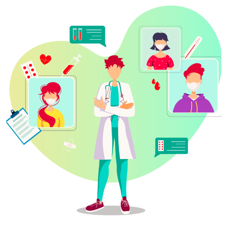 Illustration of clinical site management: investigator, site staff and trial participants